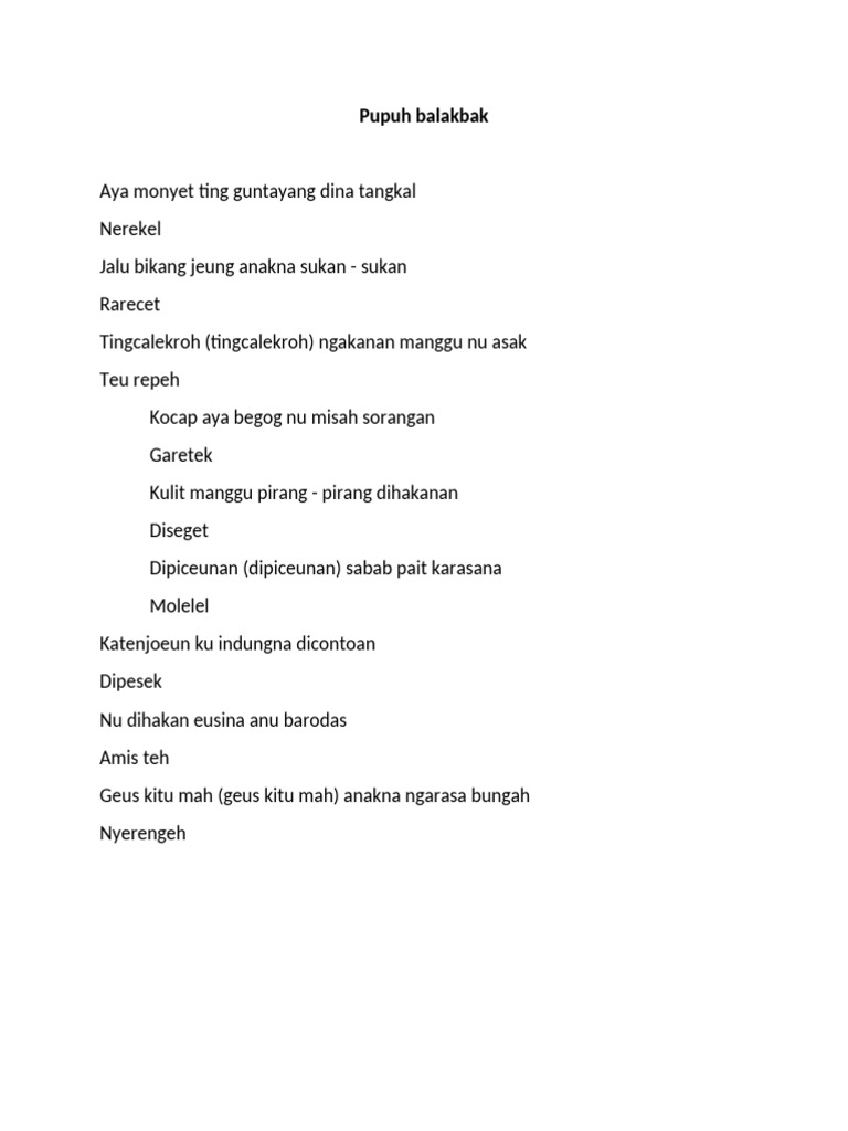 Pupuh Balakbak | PDF