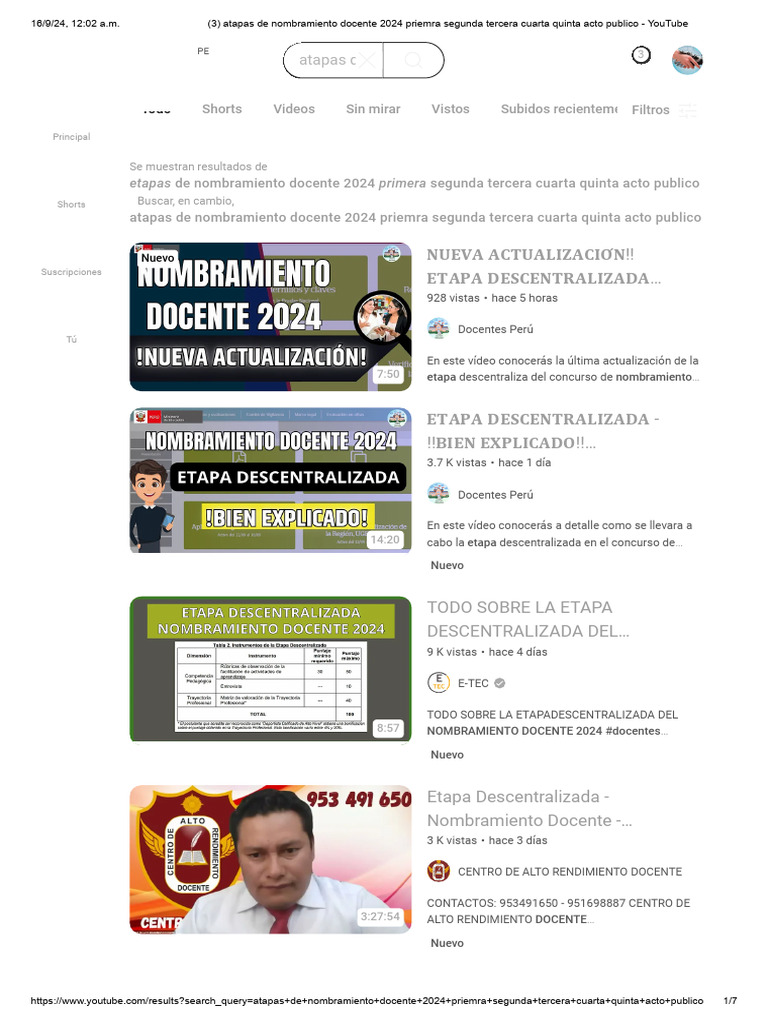 Atapas de Nombramiento Docente 2024 Priemra Segunda Tercera Cuarta ...