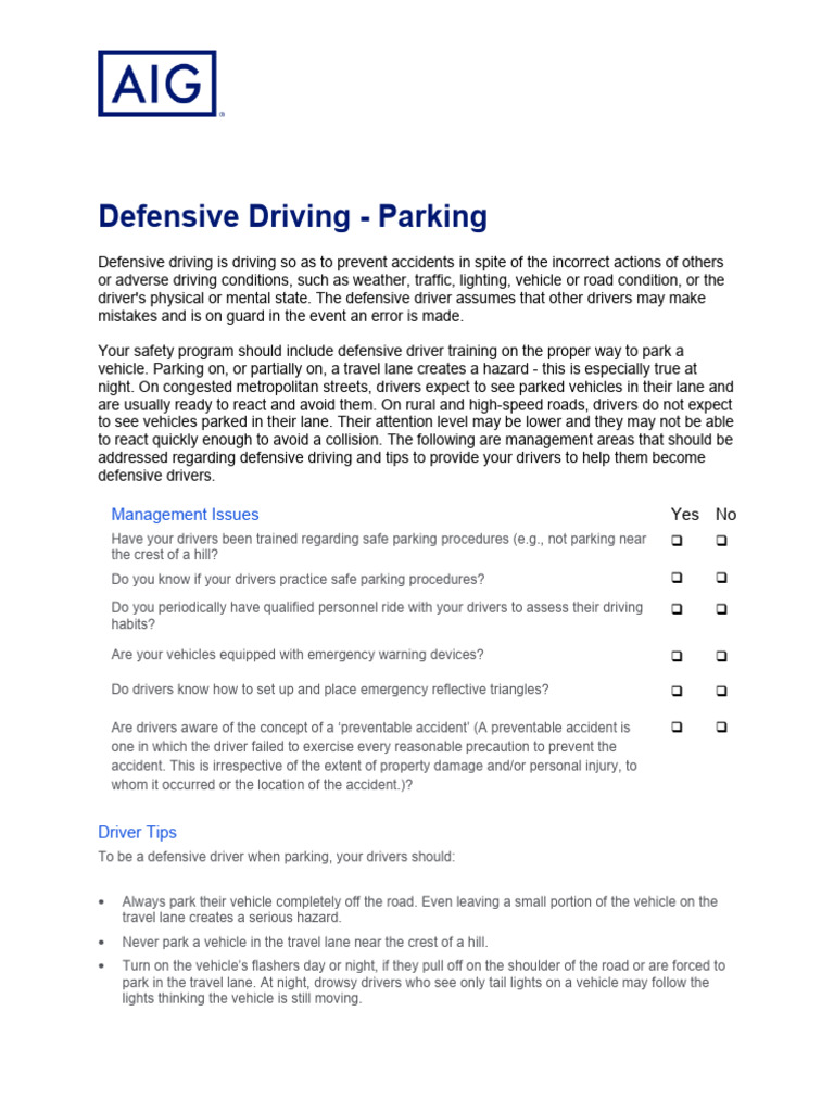 LCB Defensive Driving Parking - Pdf.coredownload | PDF