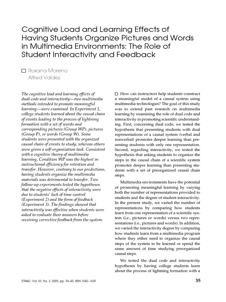 Cognitive Load and Learning Effects of H | PDF