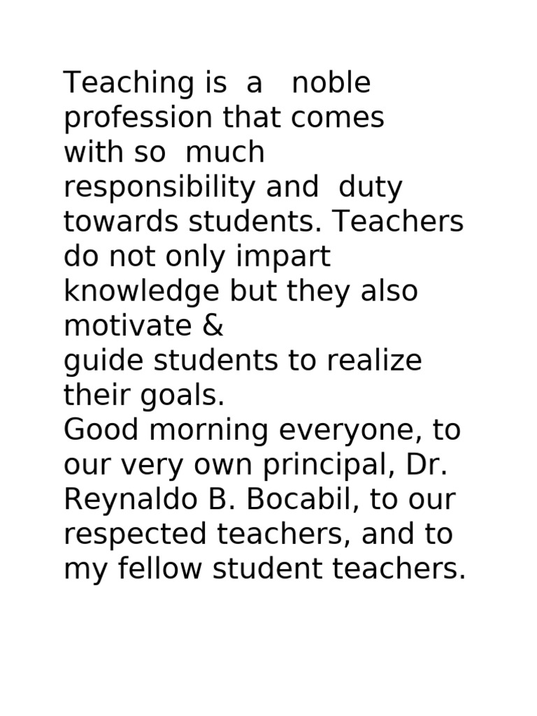 Teaching Is A Noble Profession That Comes With So Much Responsibility ...
