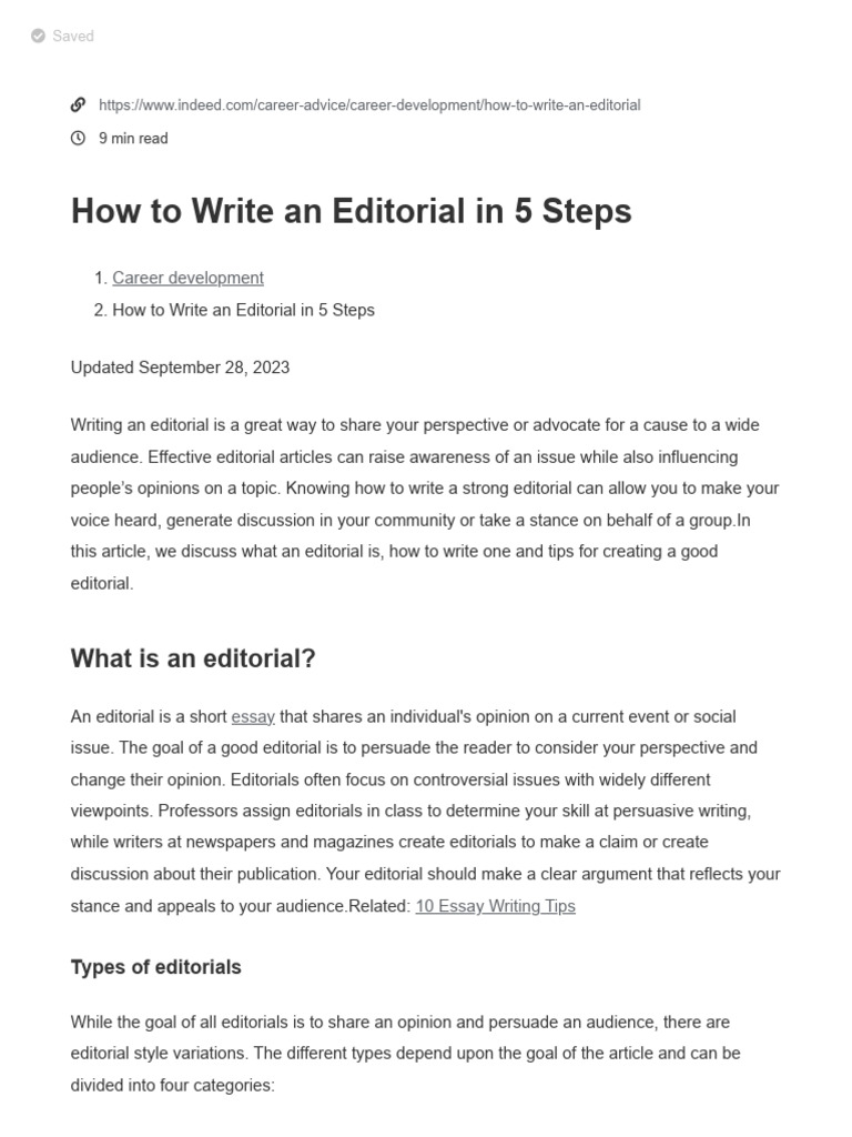 How to write an editorial in 5 steps indeed pdf