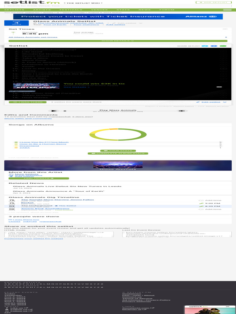Glass Animals Concert Setlist at The Underground, Charlotte on August 4