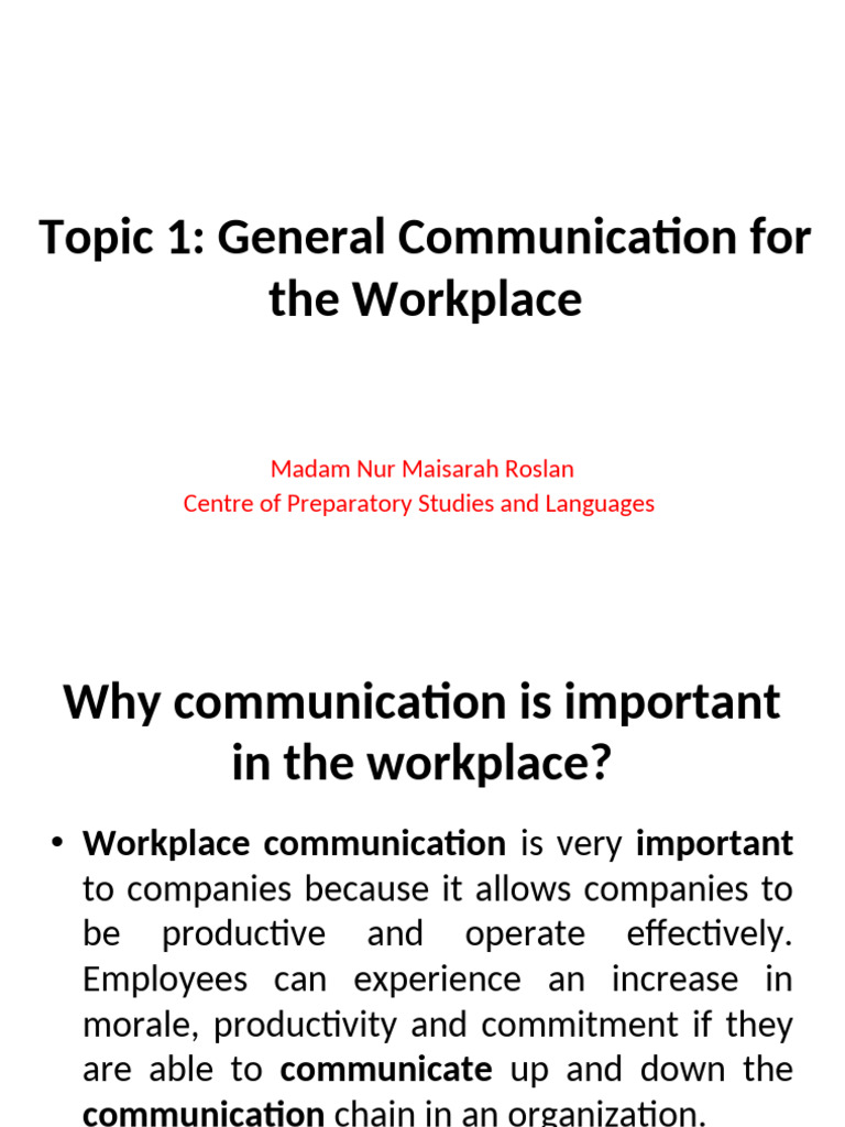 Effective Workplace Communication Tips | PDF | Communication | Business