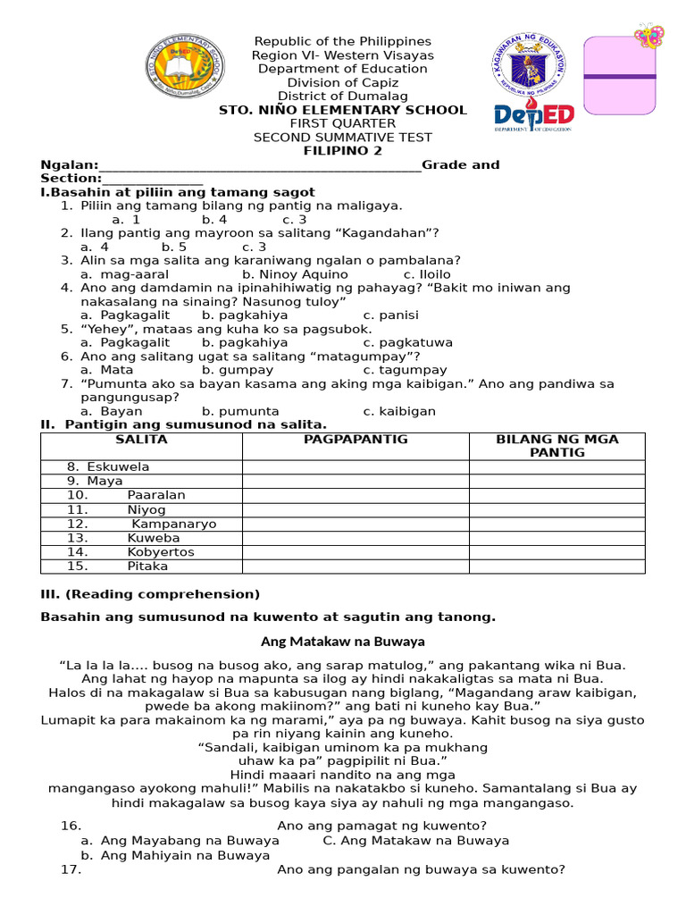 Filipino 2 Second Summat Ive | PDF