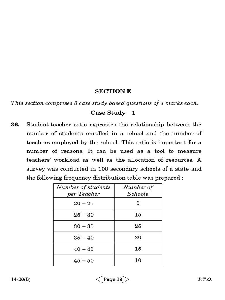 X - Case Study - Math - Standard - 2024 | PDF