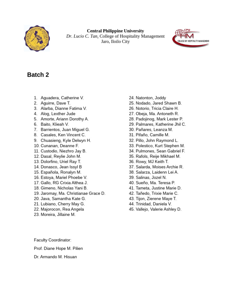 Batch 2 Final List | PDF