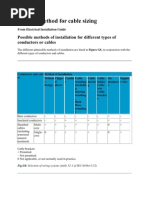 General Method For Cable Sizing