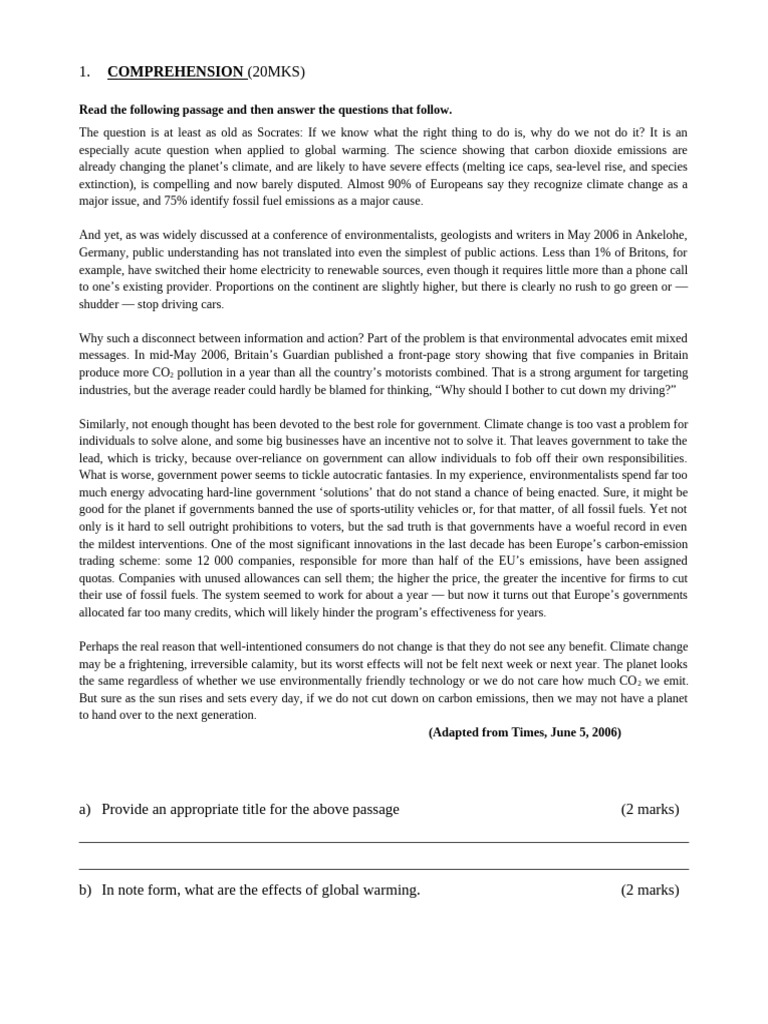 COMPREHENSION | PDF