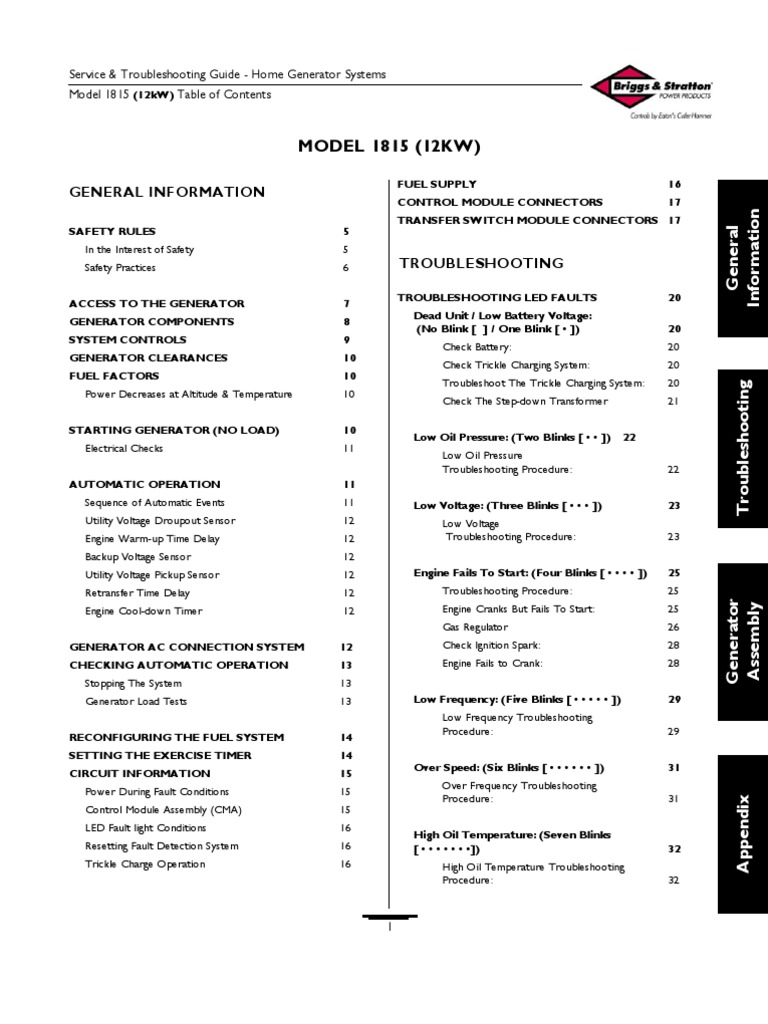 Fuel, Carburetor, and Engine Issues (Briggs And Stratton Generator Troubleshooting)