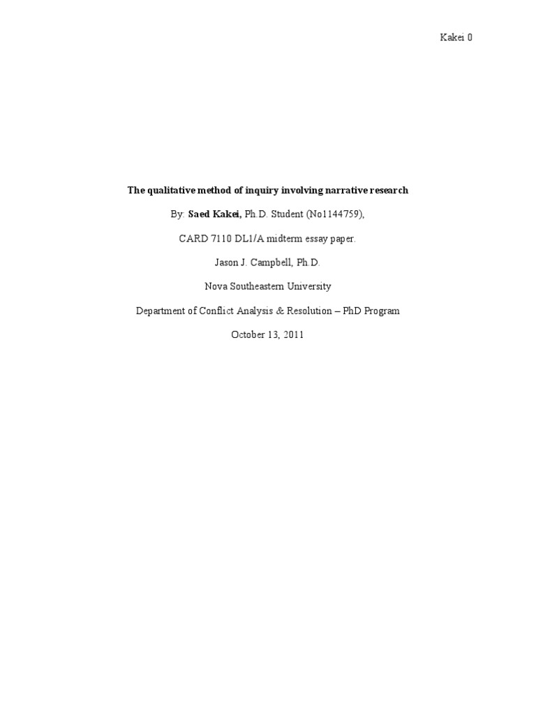 Narrative Research in Qualitative Inquiry | PDF | Qualitative Research ...