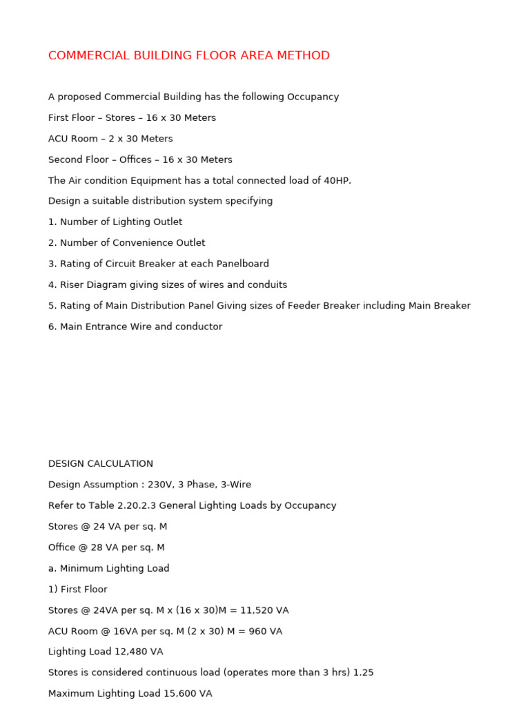 3 Commercial Building Floor Area Method | PDF