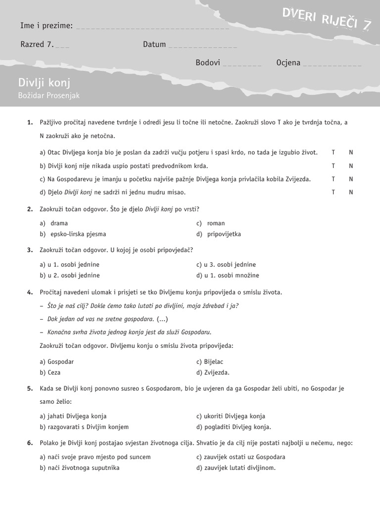 Dveri Rijeci 7 Lektira - Indd | PDF