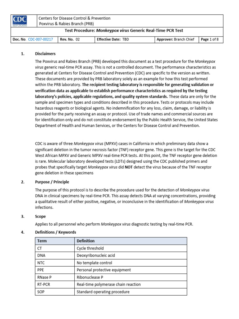 PCR Diagnostic Protocol 508 | PDF