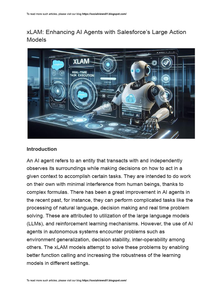 XLAM: Enhancing AI Agents With Salesforce's Large Action Models | PDF ...