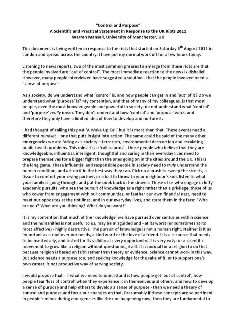 London Riots PDF Goal Perception