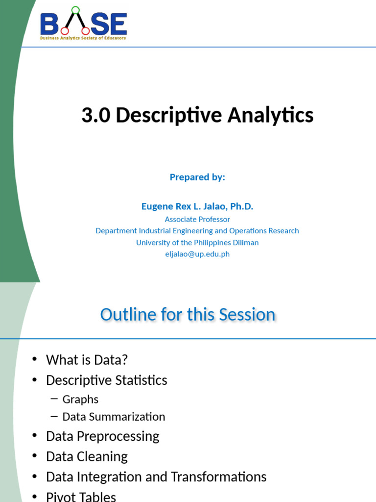 Finals Week 1 Introduction To Statistics and Descriptive Analytics | PDF