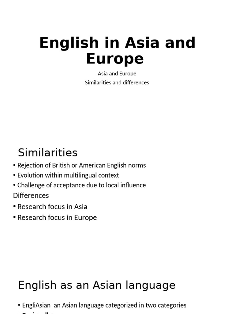 English in Asia and Europe | PDF