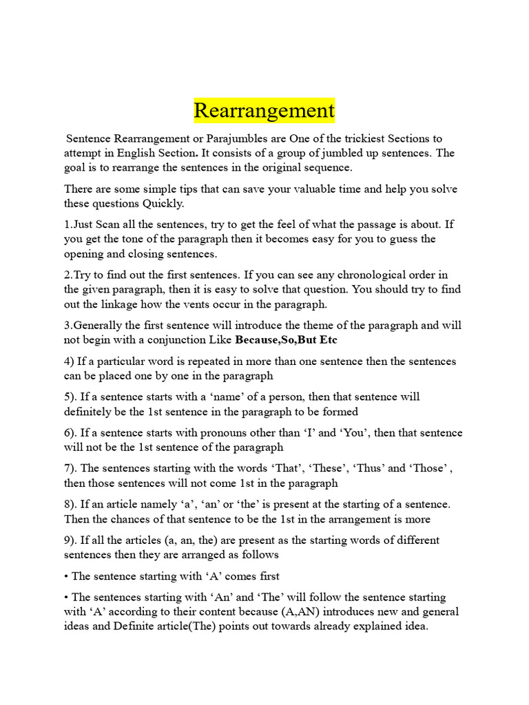 Rearrangement | PDF