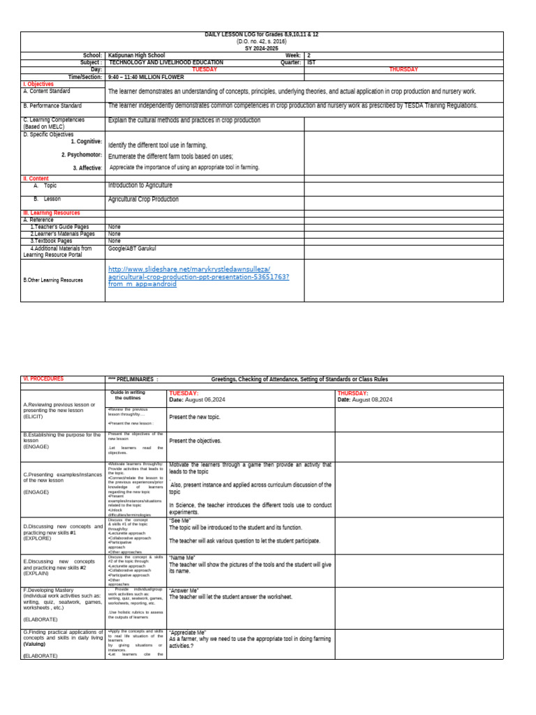 2024-2025 Million Tle 10 Second Topic | PDF