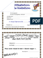 Attestation de Natation