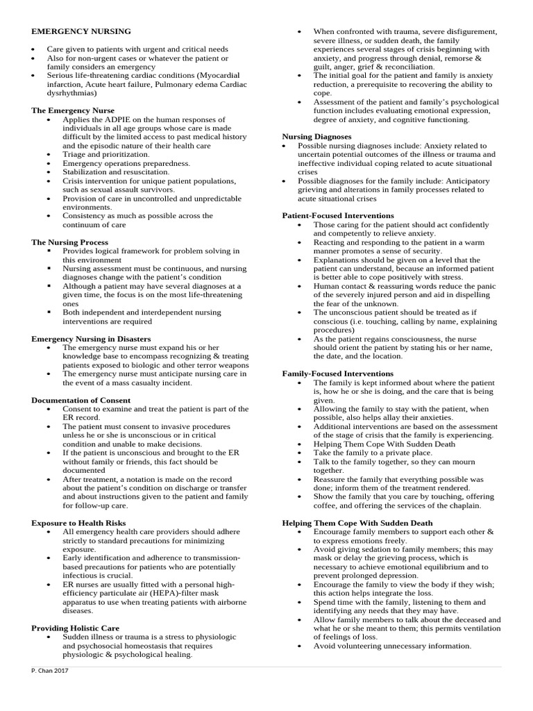 Emergency-Nursing-Notes-12 Pages | PDF
