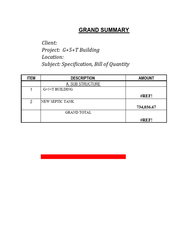 MIGBAR BOQ G+3 NEW F | PDF