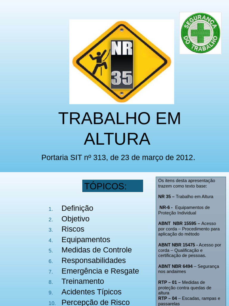 Treinamento NR 35 | PDF
