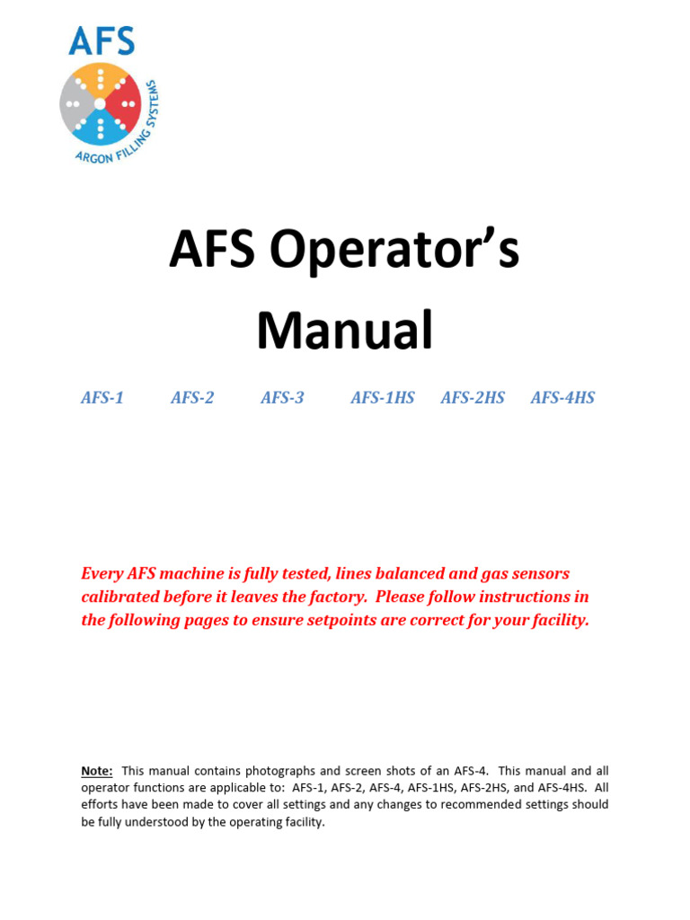 Afs Users Manual v3.0 - 12-5-13 Manual or Stand Alone | PDF
