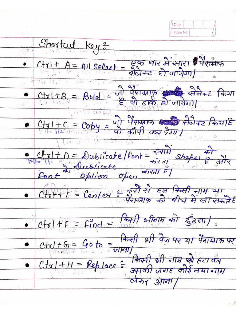Shortcut Keys | PDF