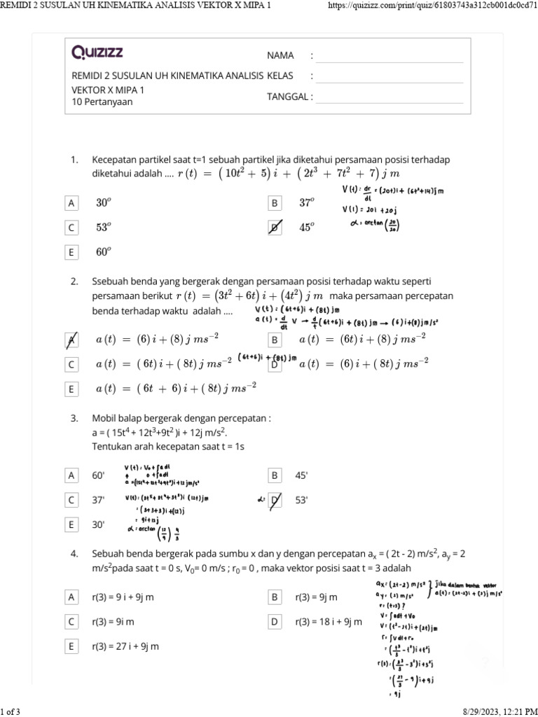 Soal Analisis Vektor Remidi 2 | PDF