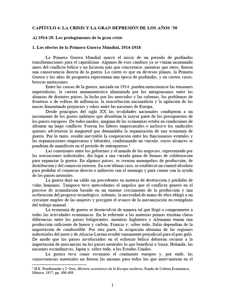 La Crisis De 1929 Y La Gran Depresión De Los 30 Pdf