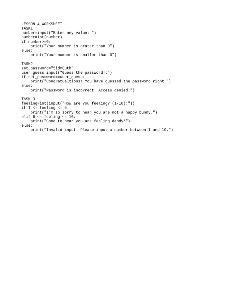 Lesson 4 Worksheet Pdf