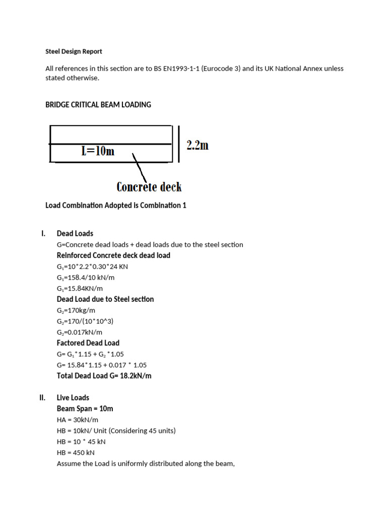 Steel Design Report for Bridge Beams | PDF | Beam (Structure ...