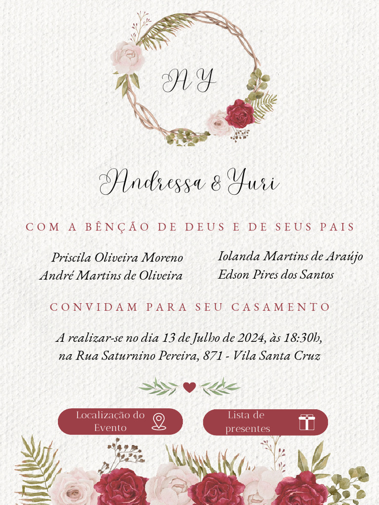 Convite De Casamento Pdf