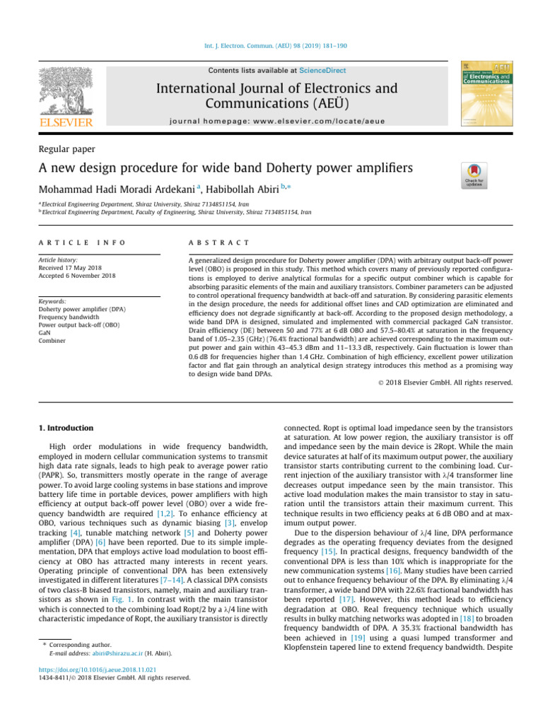 A New Design Procedure For Wide Band Doh | PDF