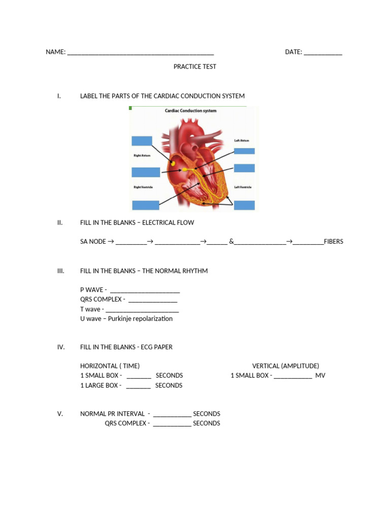 Practice Test - Ecg | PDF