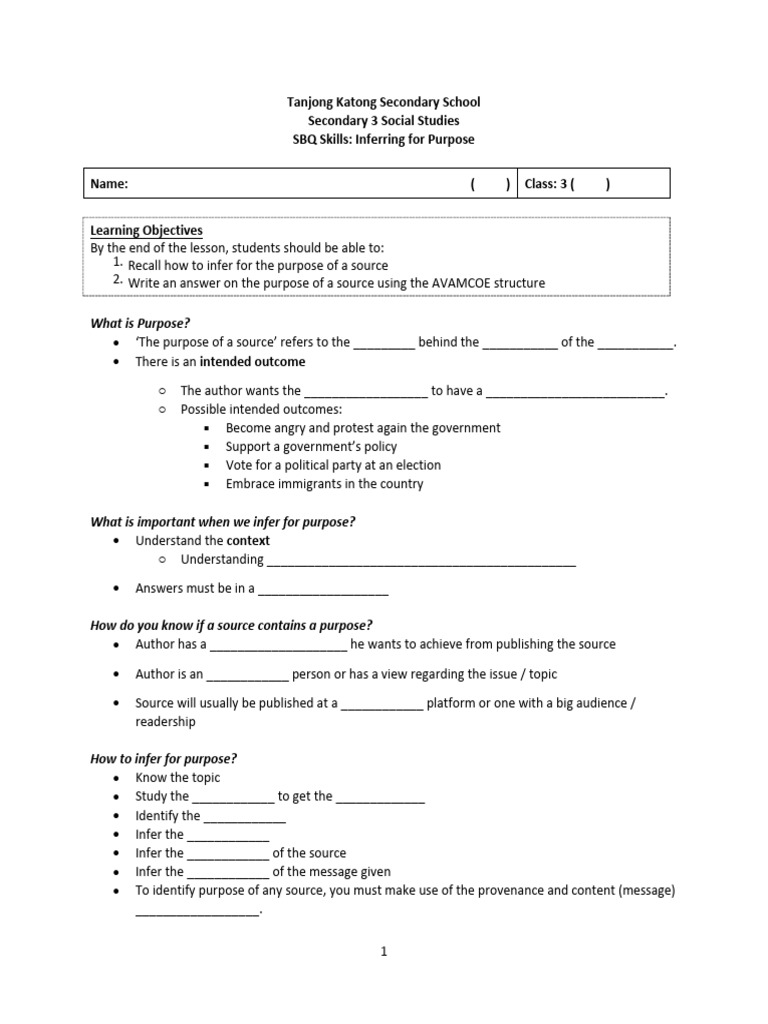 Purpose Notes - Students | PDF