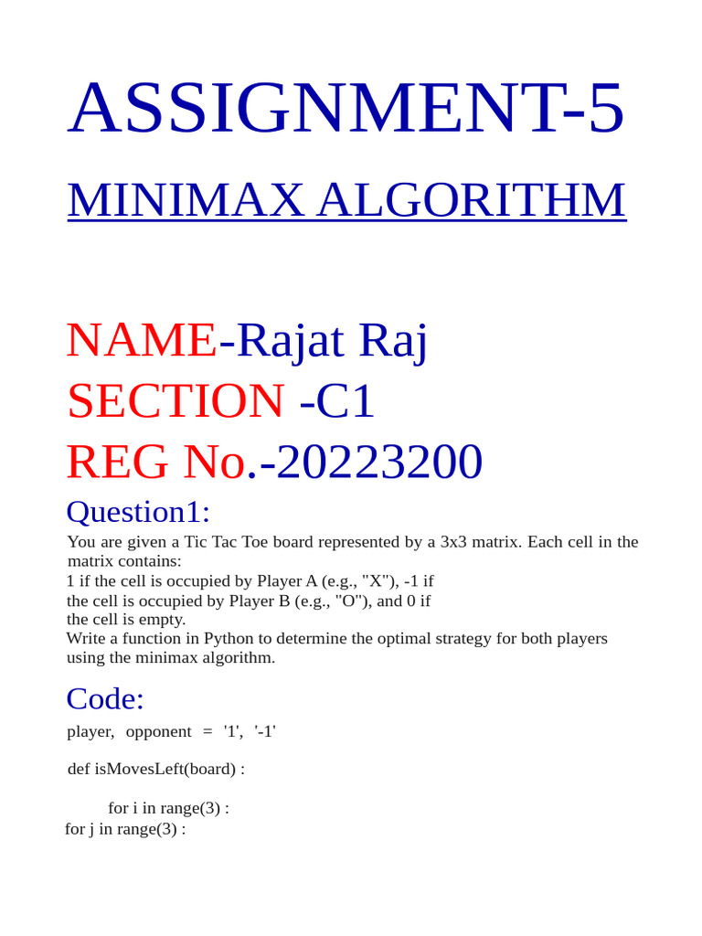 AI Lab Assignment - 4 | PDF