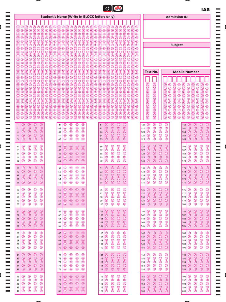 Omr Sheet Pdf