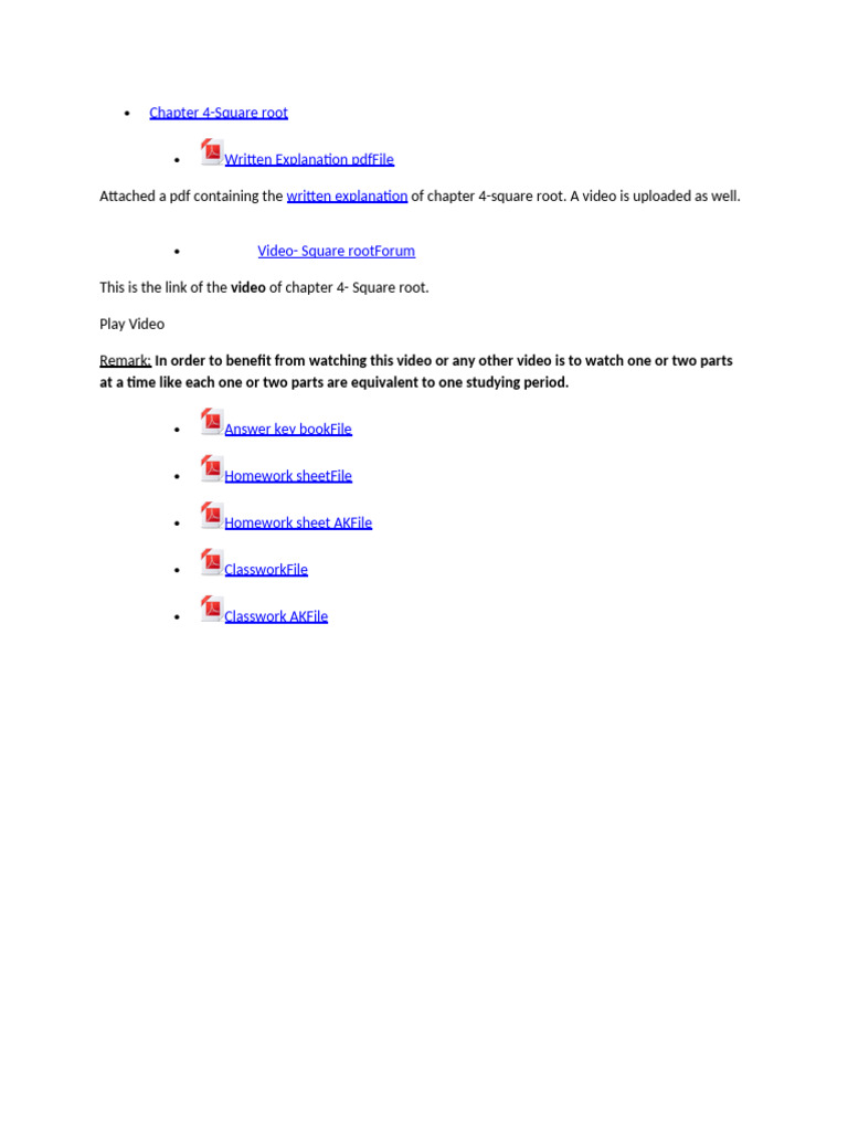 Chapter 4-Square Root | PDF | Language Arts & Discipline | Foreign ...