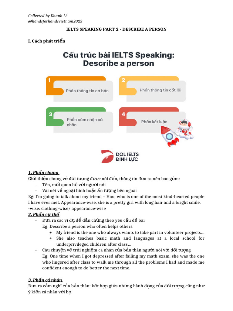 Ielts Speaking Part 2 - Describe A Person | PDF