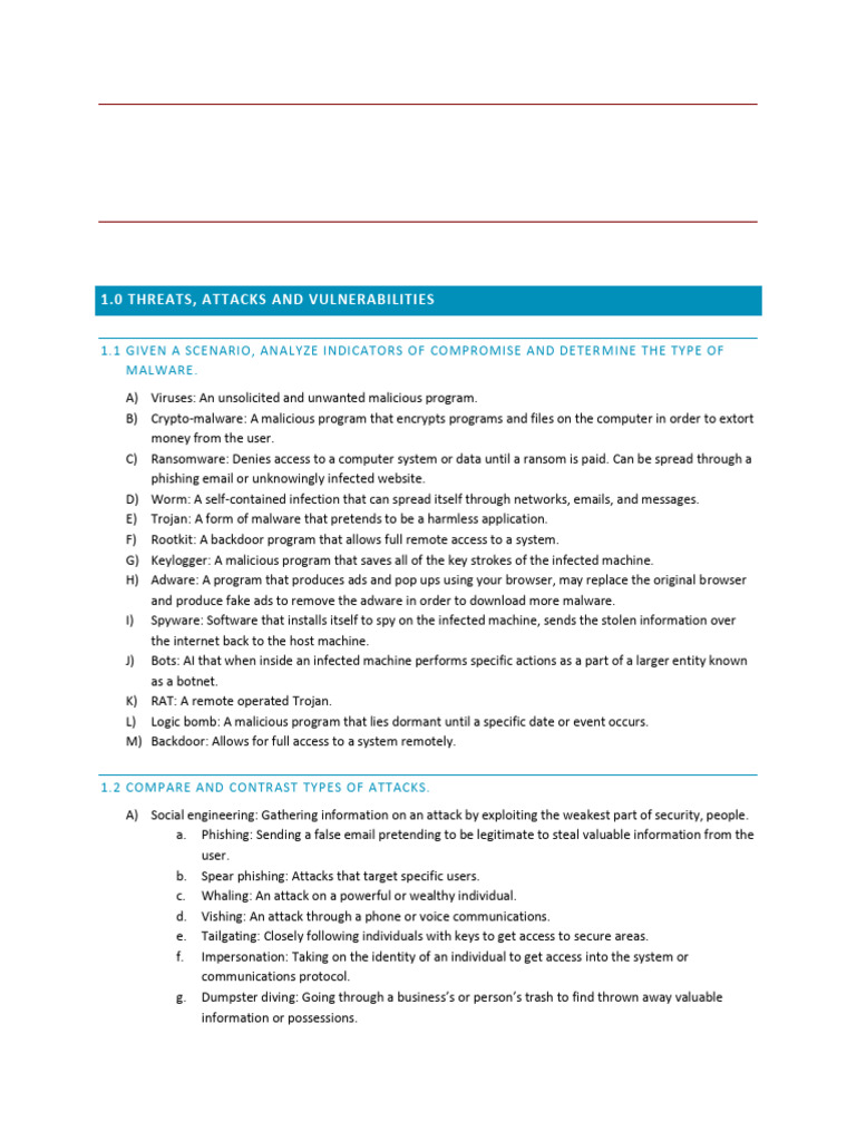 Comptia 501 Sec+ Study Guide | PDF