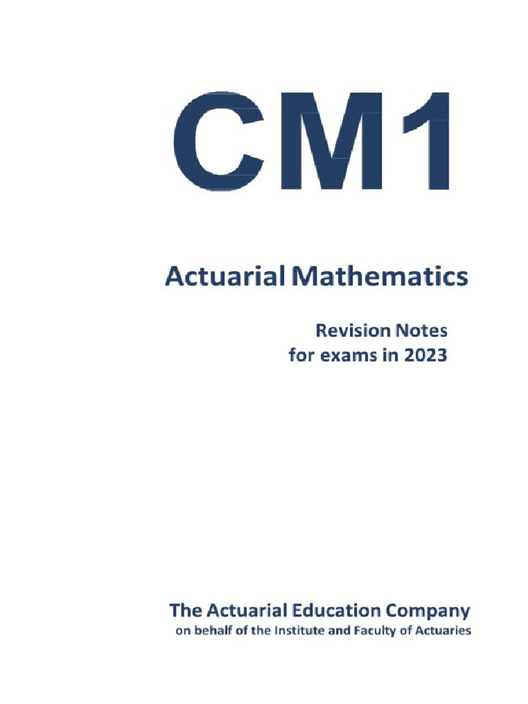 CM1 Revision Notes 2023 | PDF