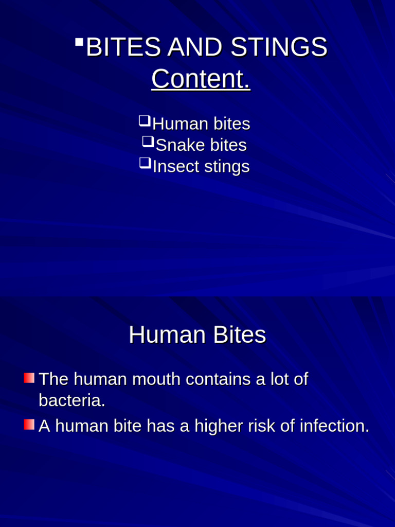 Bites And Stings First Aid Pdf