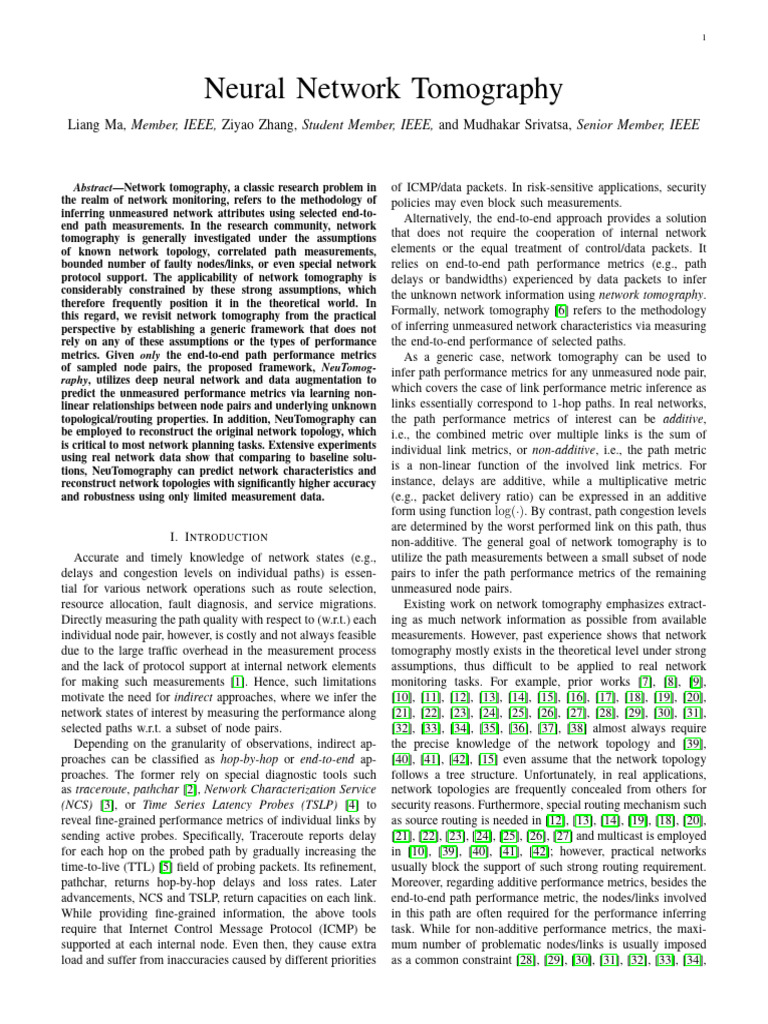 Neural Network Tomography | PDF | Computer Network | Science & Mathematics