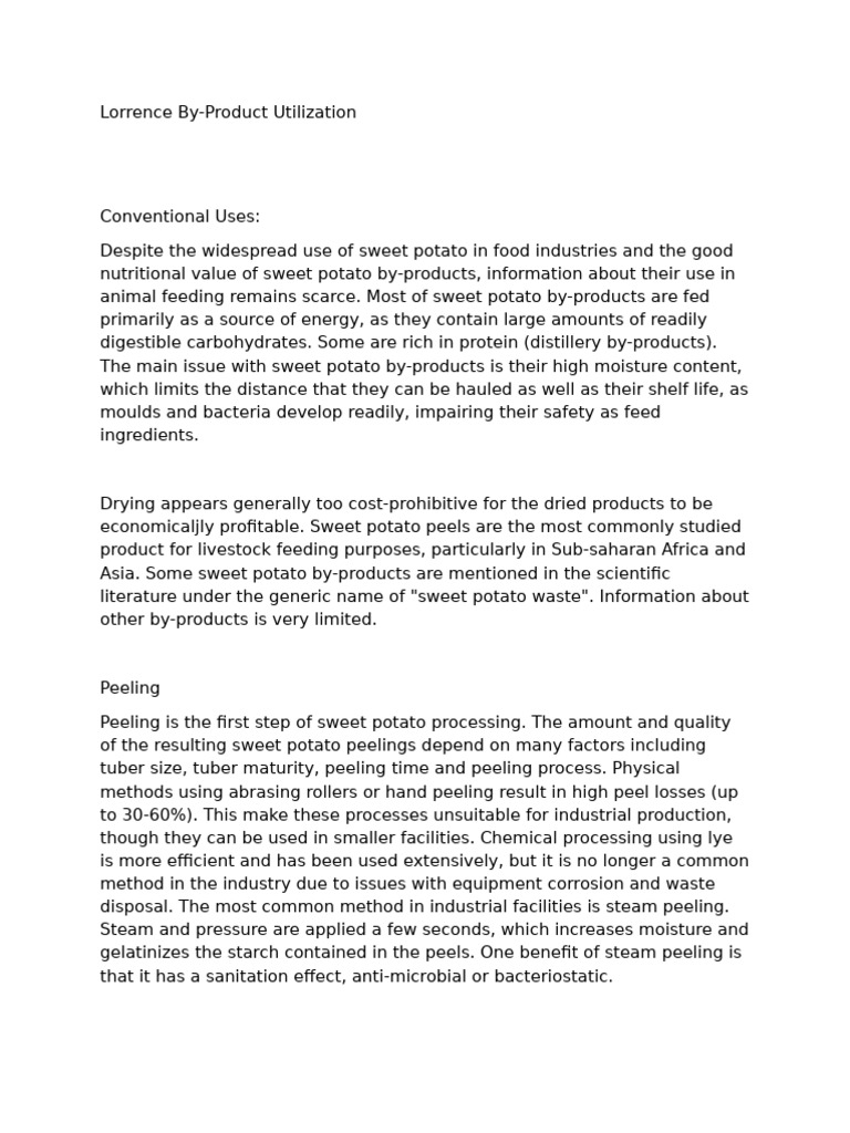 Lorrence by Products Potato | PDF