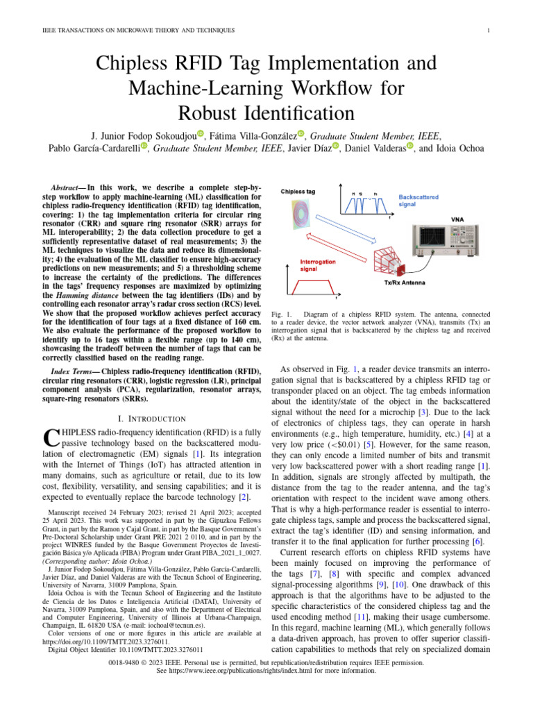 Chipless RFID Tag ML Workflow | PDF | Radio Frequency Identification ...