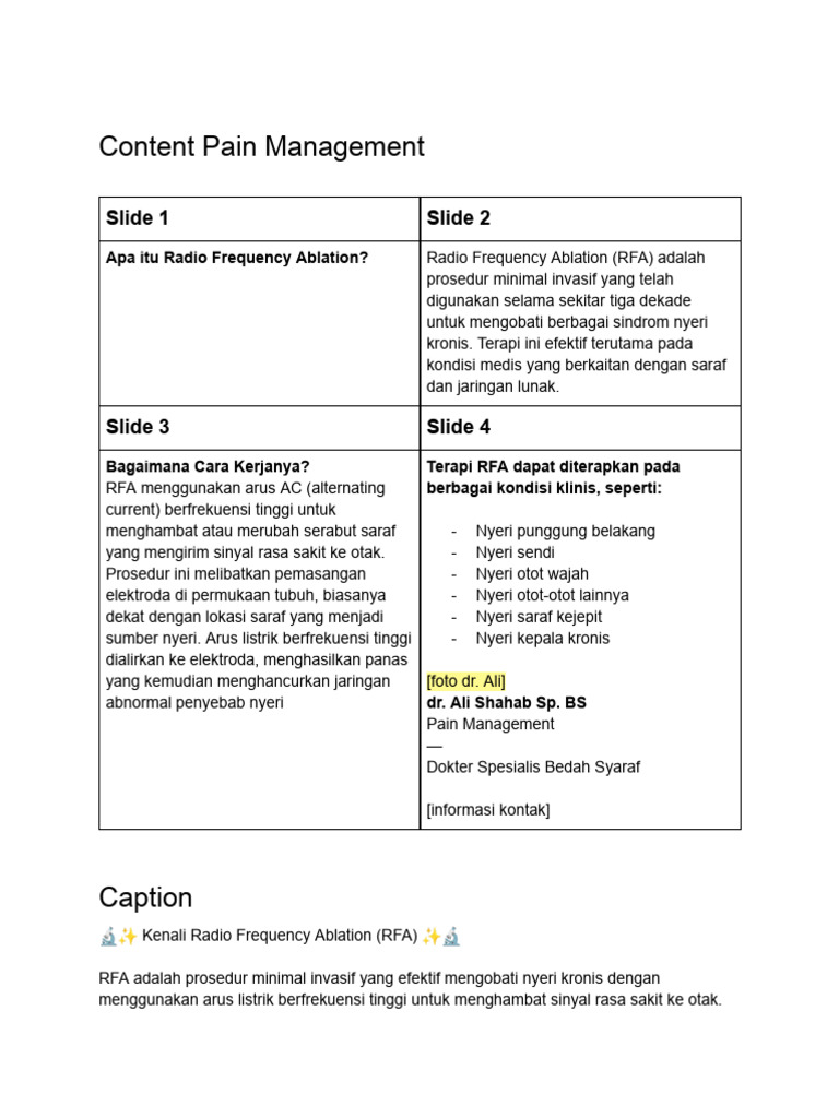 Pain Management - RF | PDF