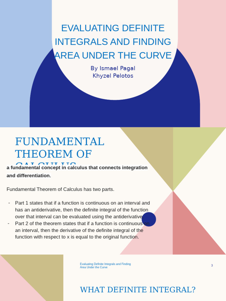 Evaluating Definite Integrals and Finding Area Under The | PDF ...